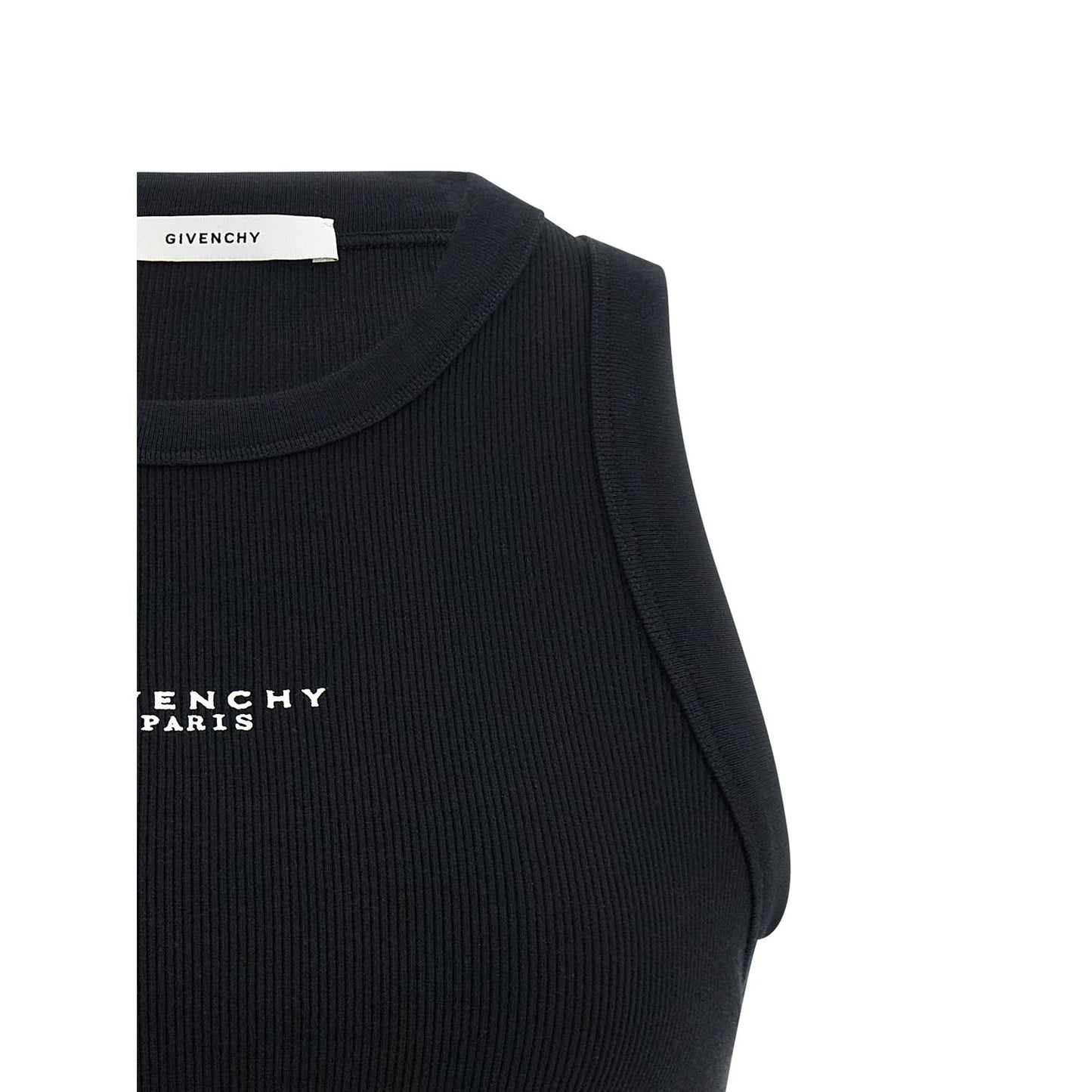 Givenchy Black Cotton Sleeveles T-Shirt
