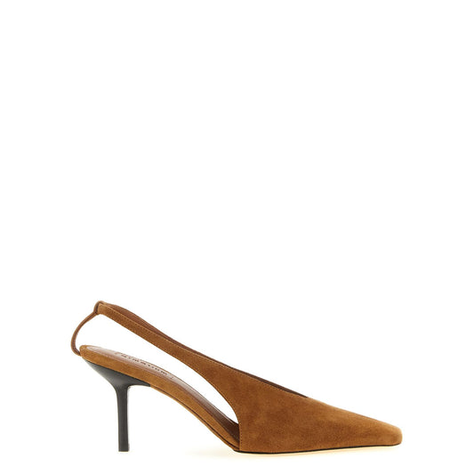 Armarium Brown Leather Mid Heel Pumps