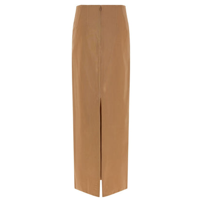 Armarium Beige Polyamide Midi Skirt