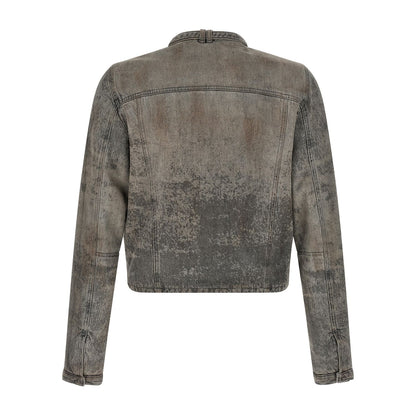 Diesel Gray Cotton Denim Jacket