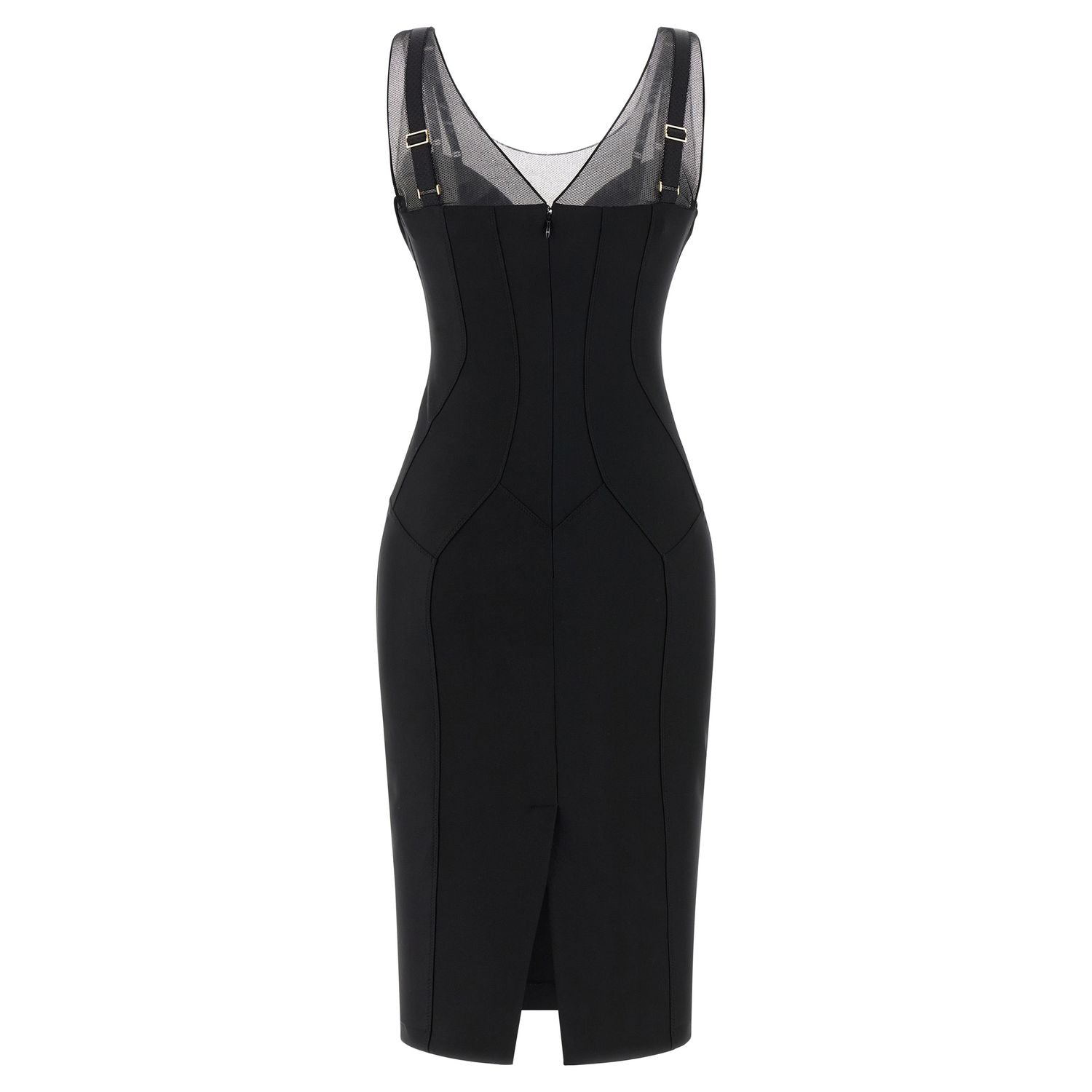 Elisabetta Franchi Black Polyamide Midi Dress