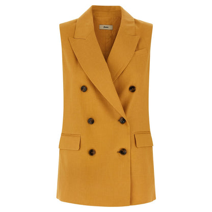 Herno Bicolor Linen Sleeveless Jacket