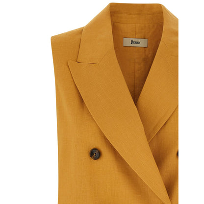 Herno Bicolor Linen Sleeveless Jacket