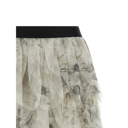 Max Mara Gray Silk Long Skirt