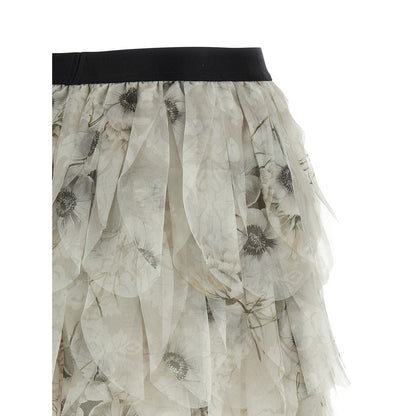 Max Mara Gray Silk Long Skirt