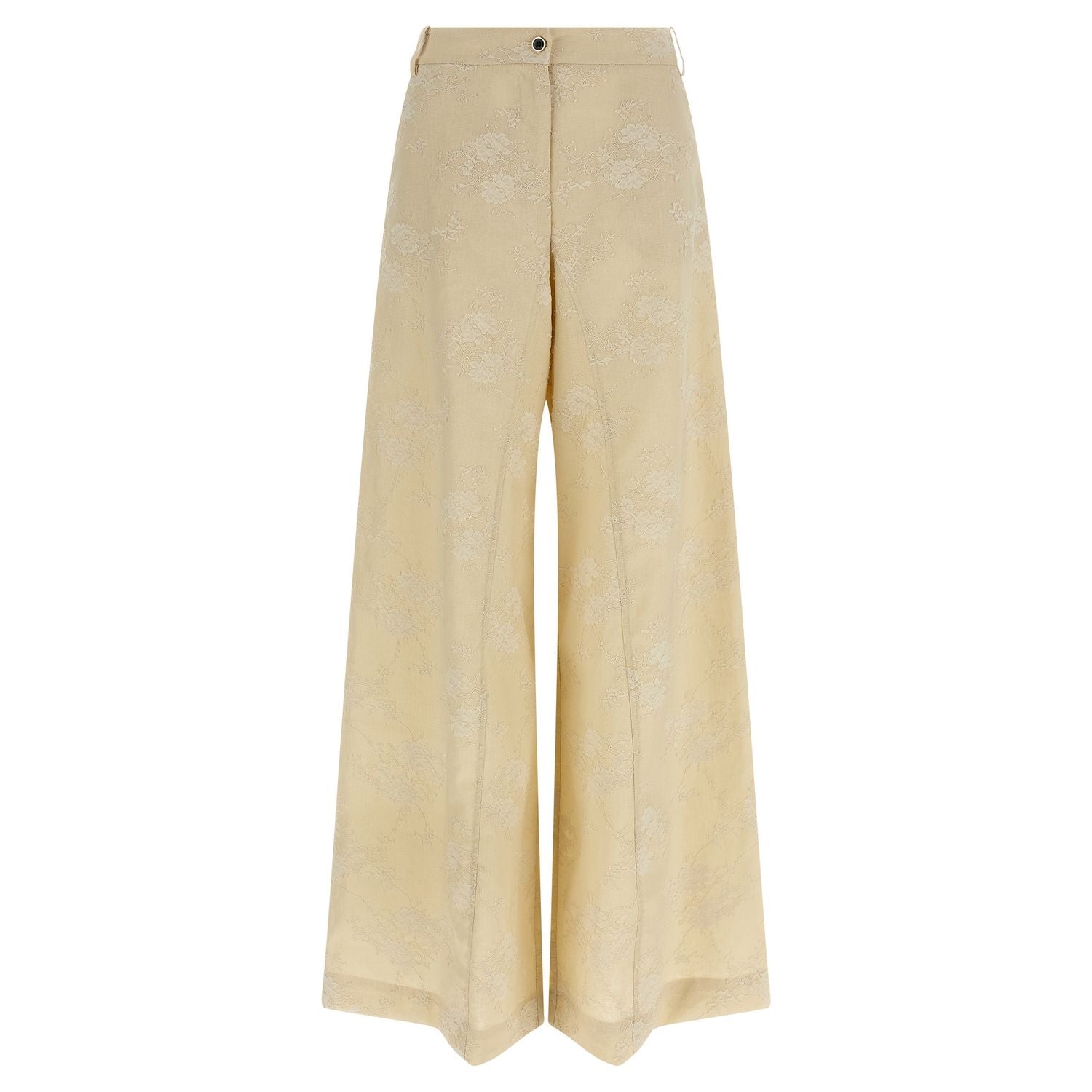 PINKO Beige Linen Flared Pants