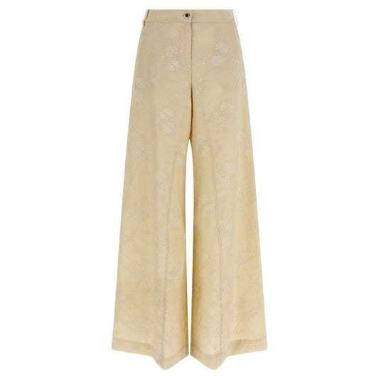 PINKO Beige Linen Flared Pants