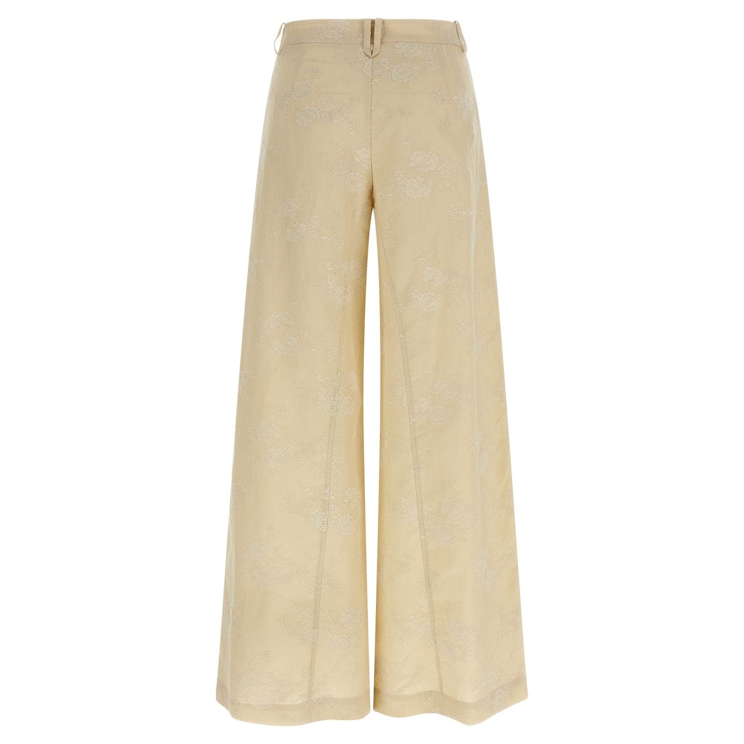 PINKO Beige Linen Flared Pants
