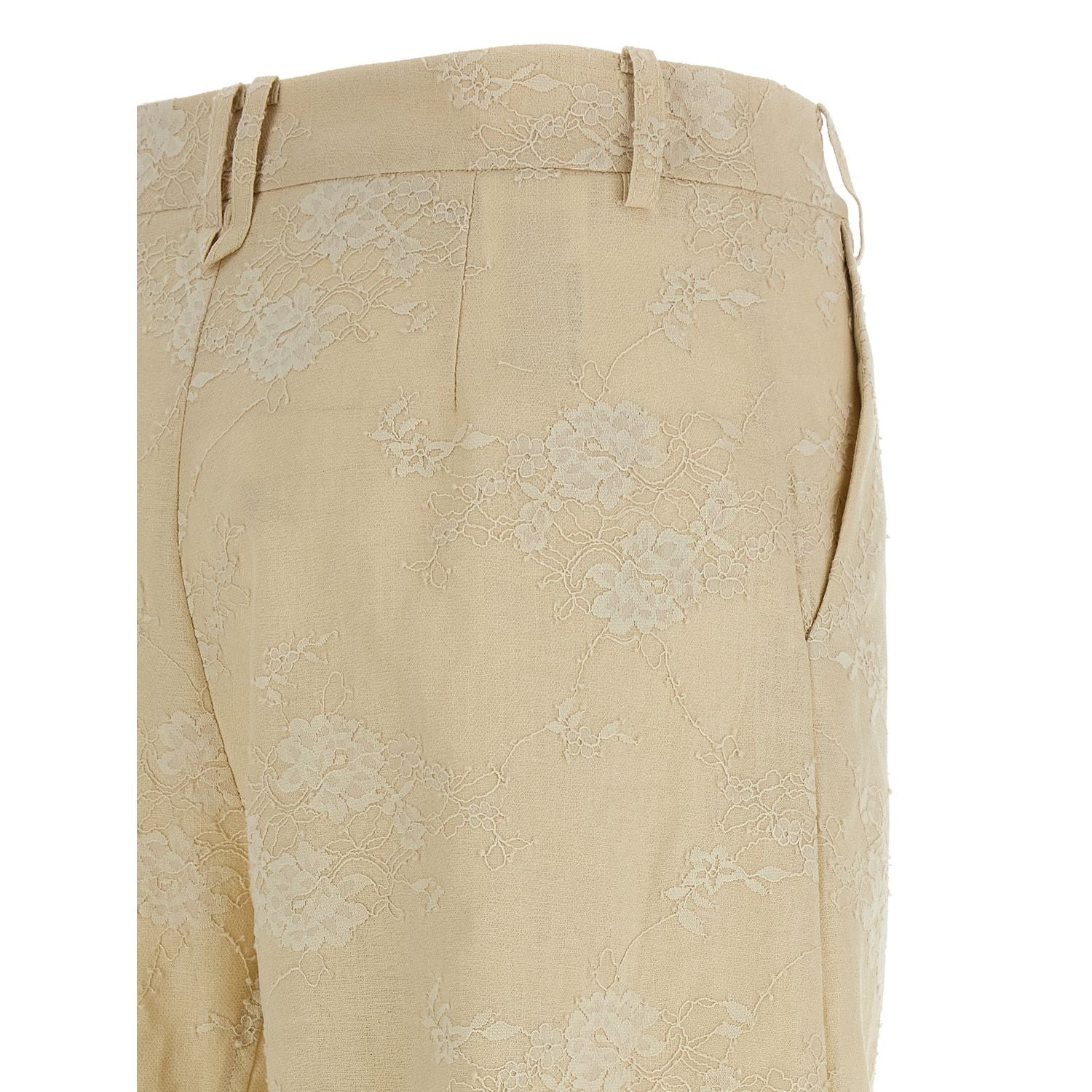 PINKO Beige Linen Flared Pants