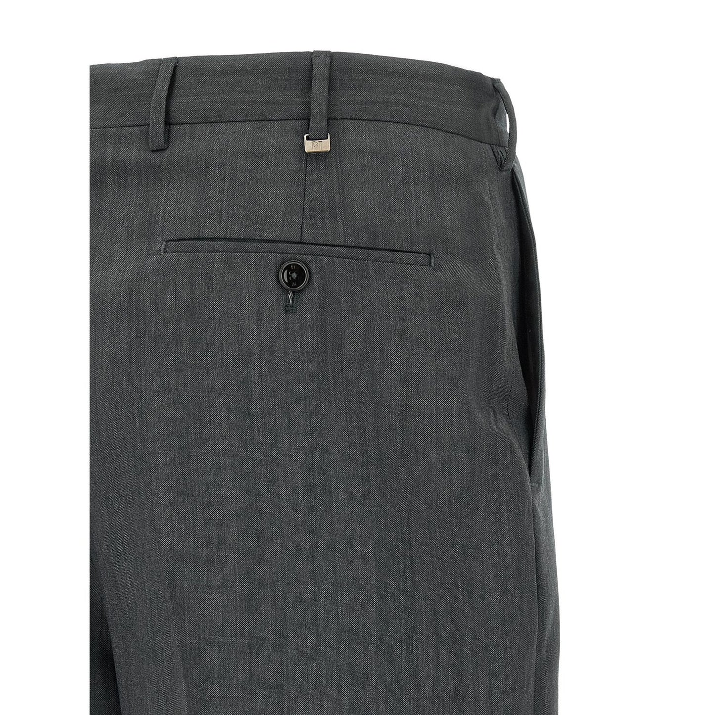 PT Torino Gray Virgin Wool Dress Pants
