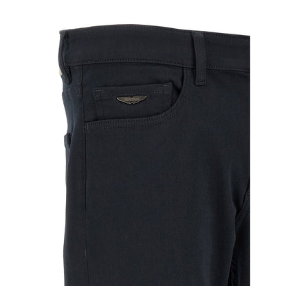 Hugo Boss Blue Polyester Straight-Leg Jeans
