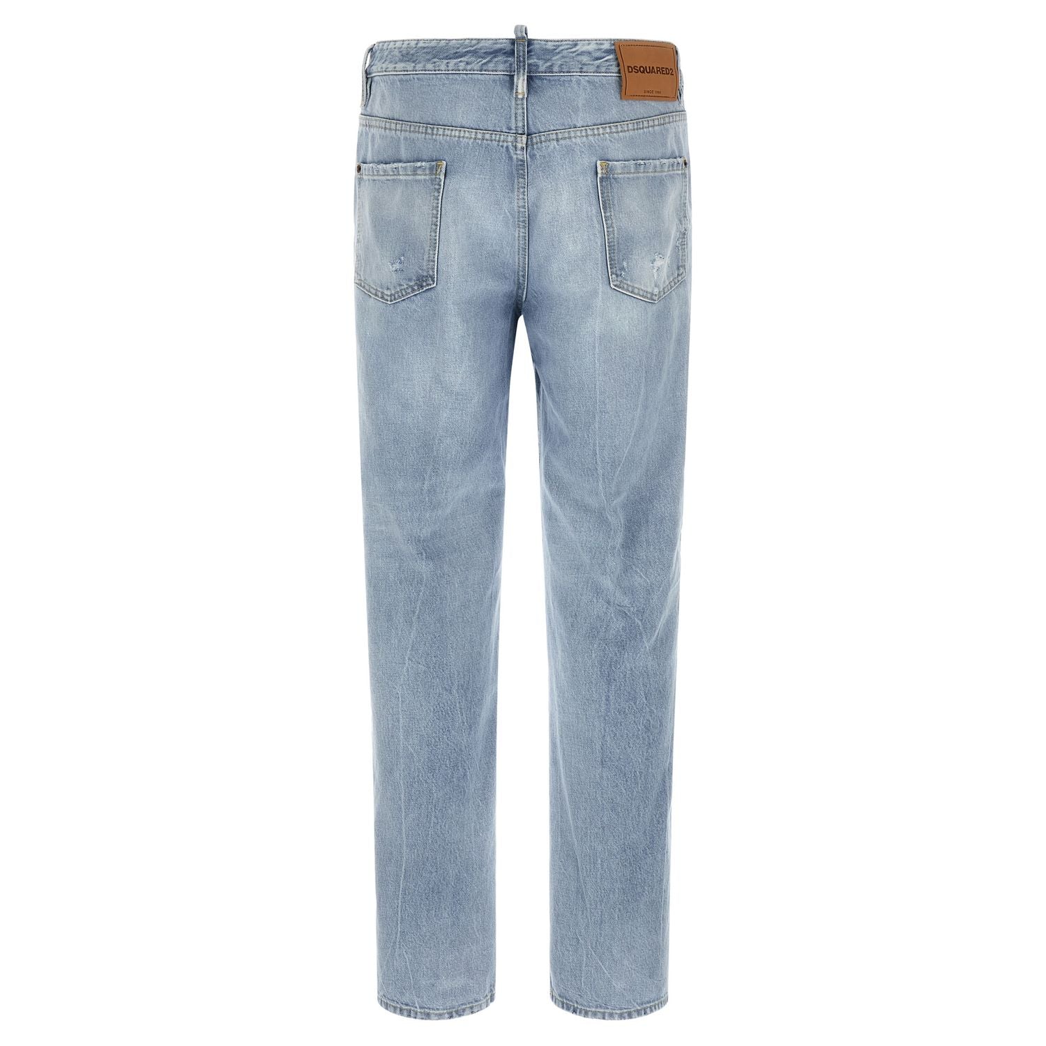Dsquared² Blue Cotton Straight-Leg Jeans