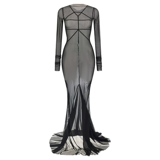 Rick Owens Black Nylon Long Dress