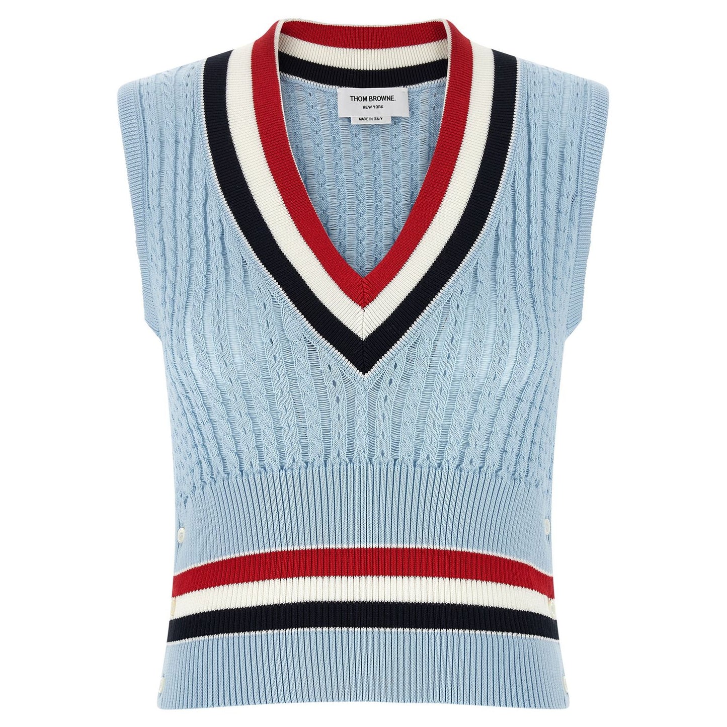 Thom Browne Blue Cotton Sleeveless Jacket