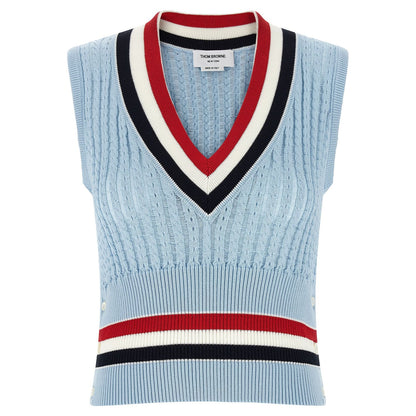 Thom Browne Blue Cotton Sleeveless Jacket