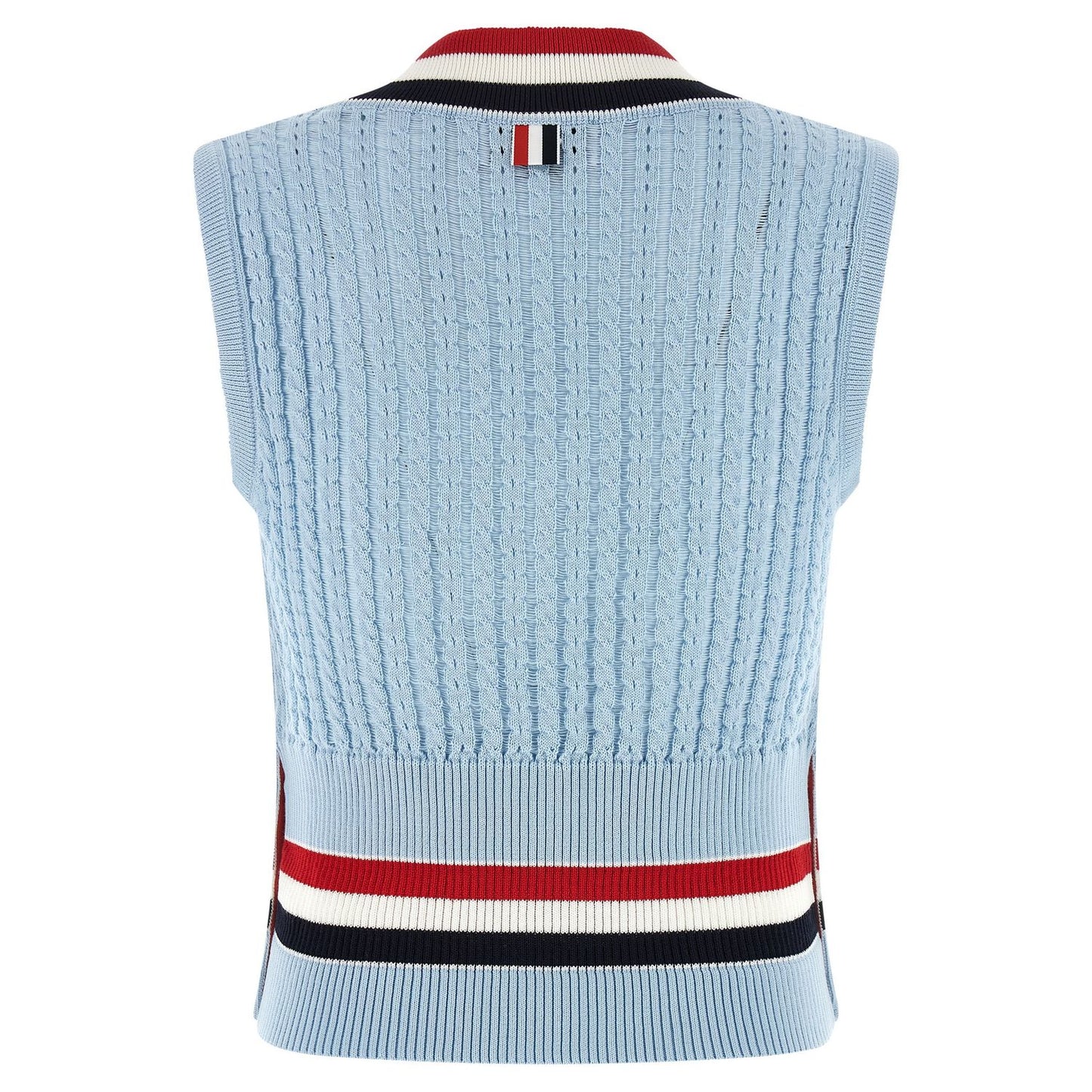 Thom Browne Blue Cotton Sleeveless Jacket