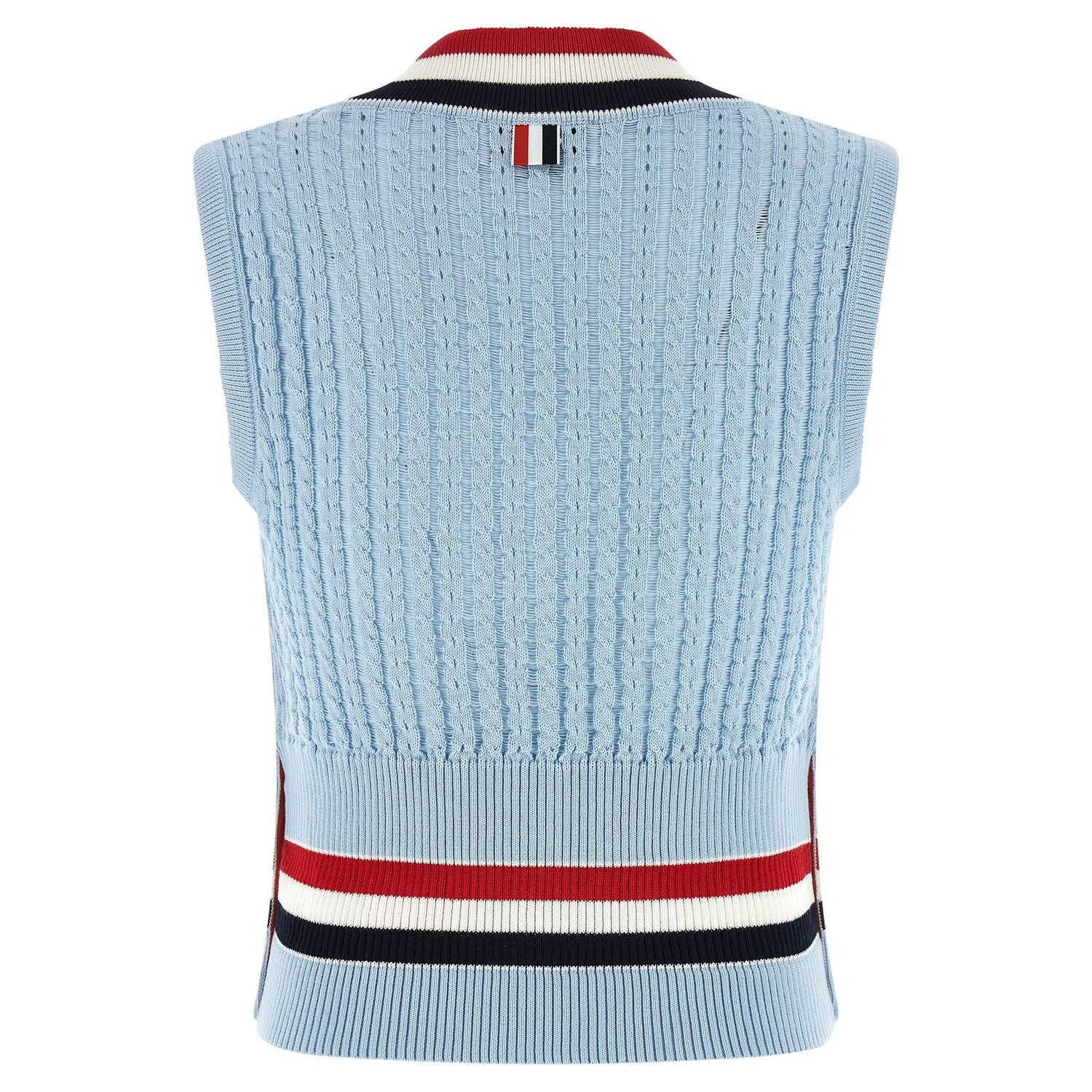 Thom Browne Blue Cotton Sleeveless Jacket
