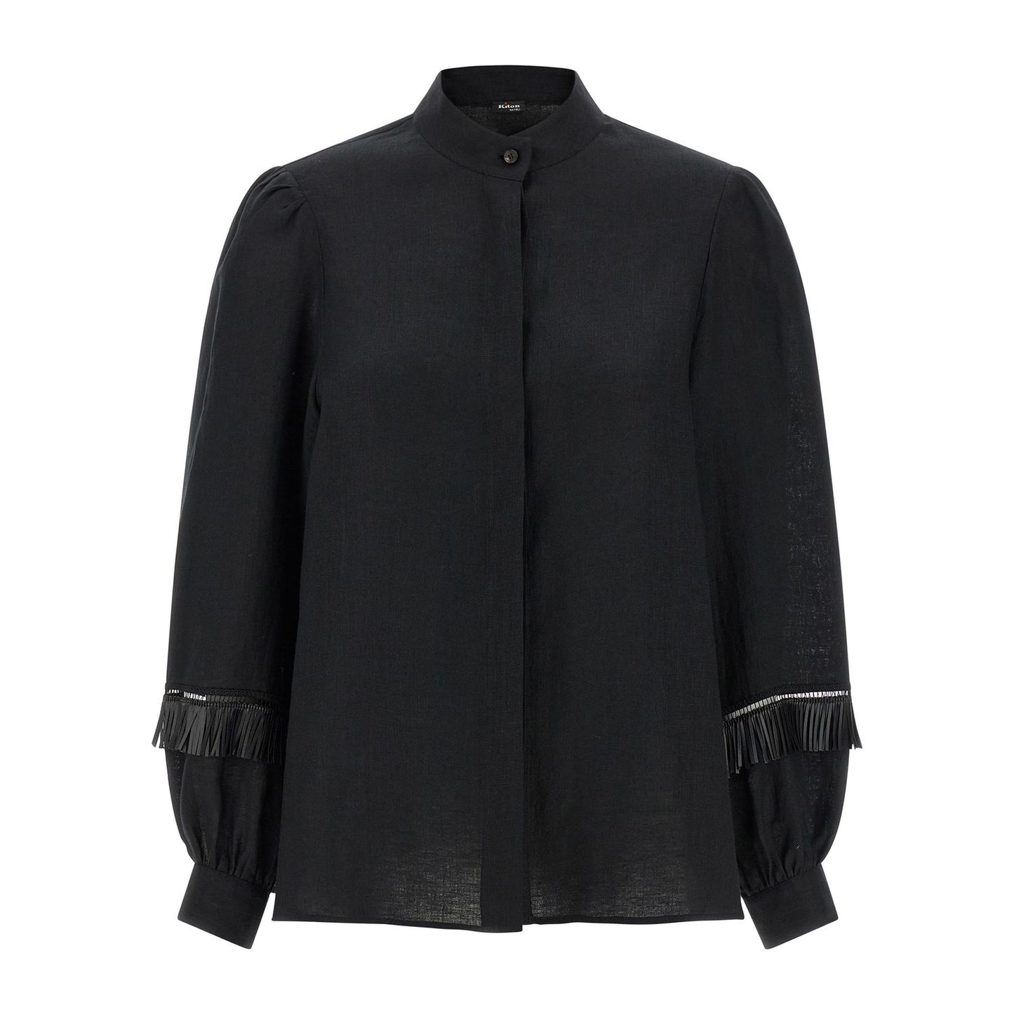 Kiton Black Linen Blouse
