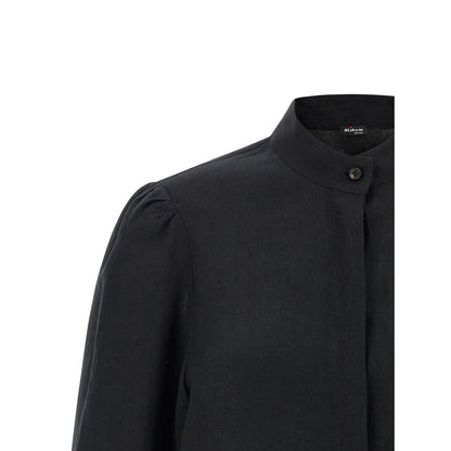 Kiton Black Linen Blouse