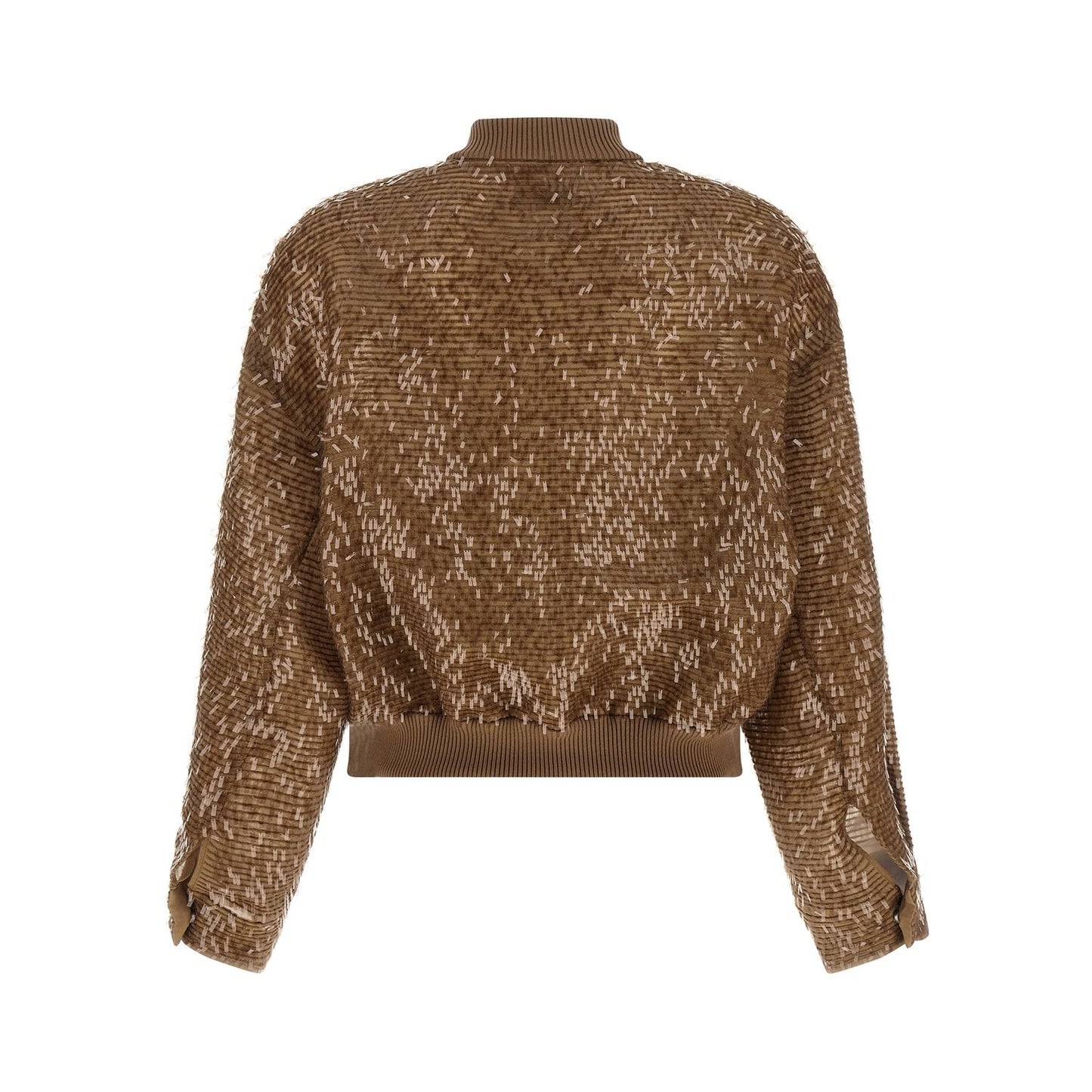Brunello Cucinelli Brown Silk Cardigan