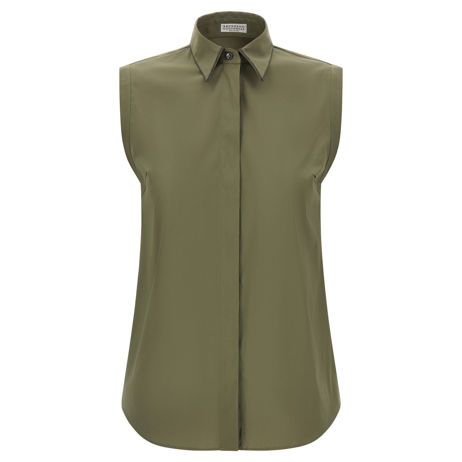 Brunello Cucinelli Bicolor Cotton Blouse