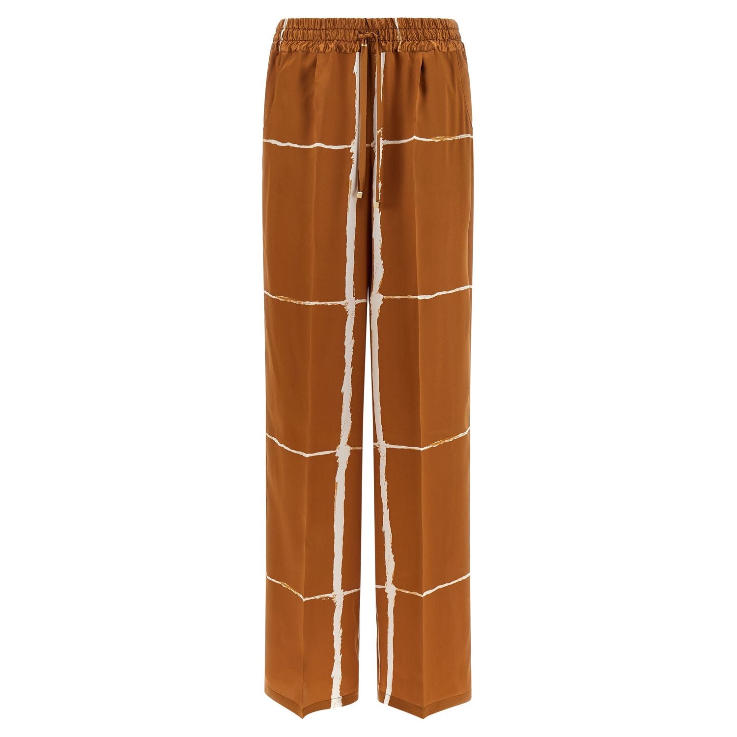 Kiton Brown Silk Casual Pants
