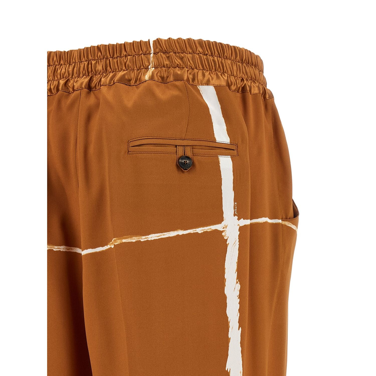 Kiton Brown Silk Casual Pants
