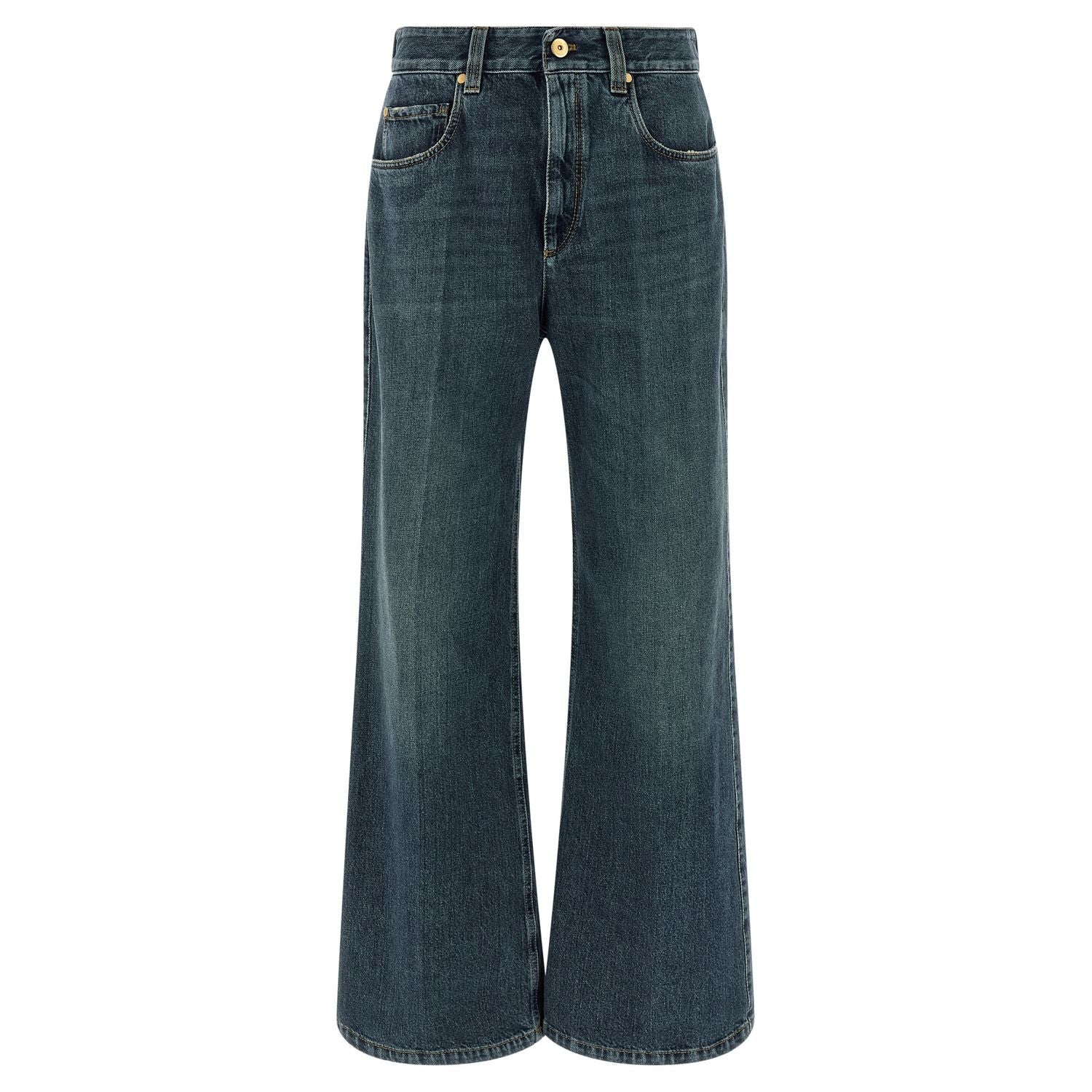 Brunello Cucinelli Blue Cotton Flared Jeans