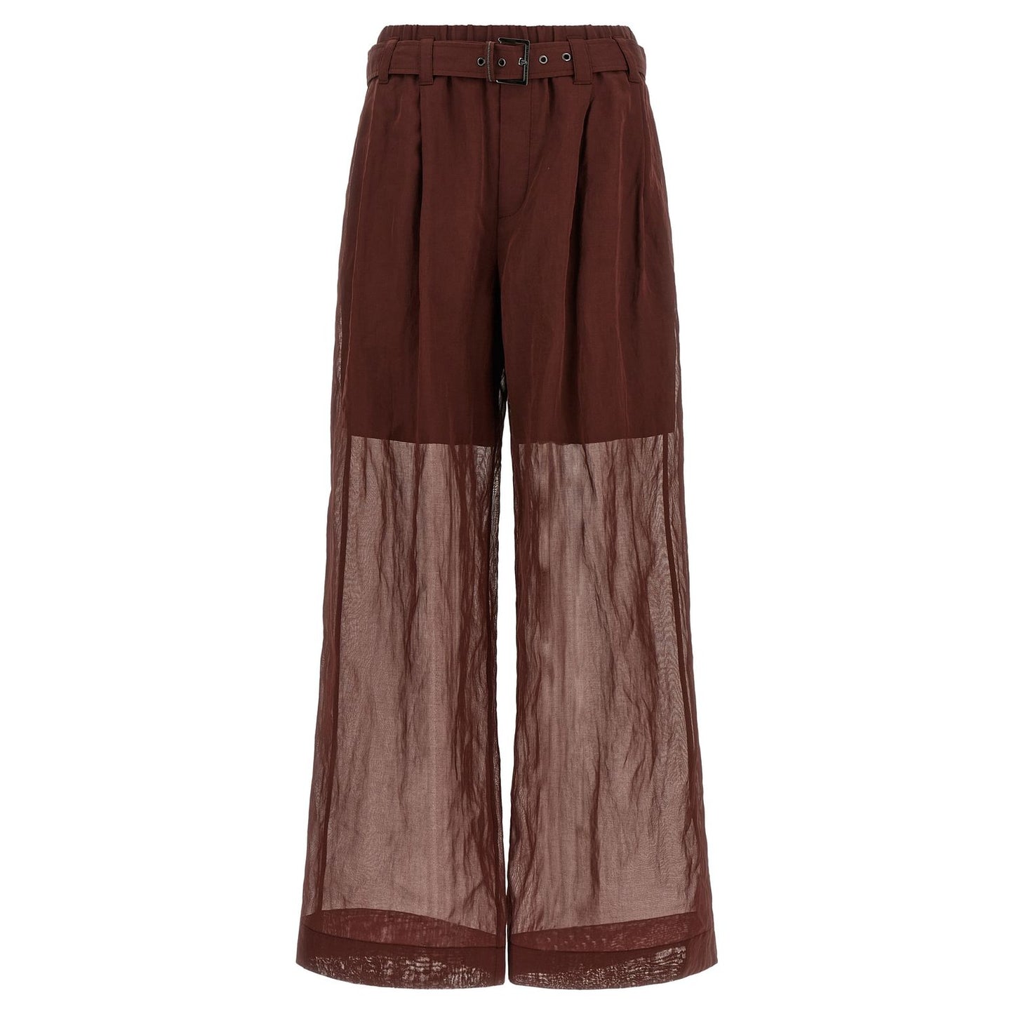 Brunello Cucinelli Bordeaux Cotton Flared Pants