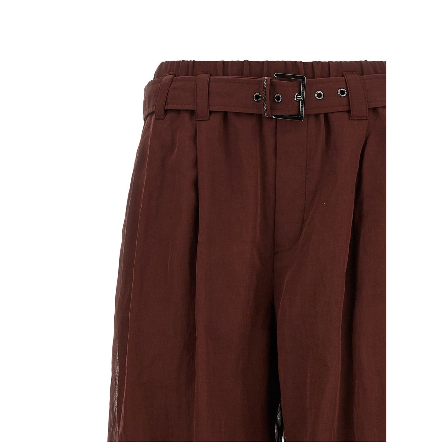 Brunello Cucinelli Bordeaux Cotton Flared Pants
