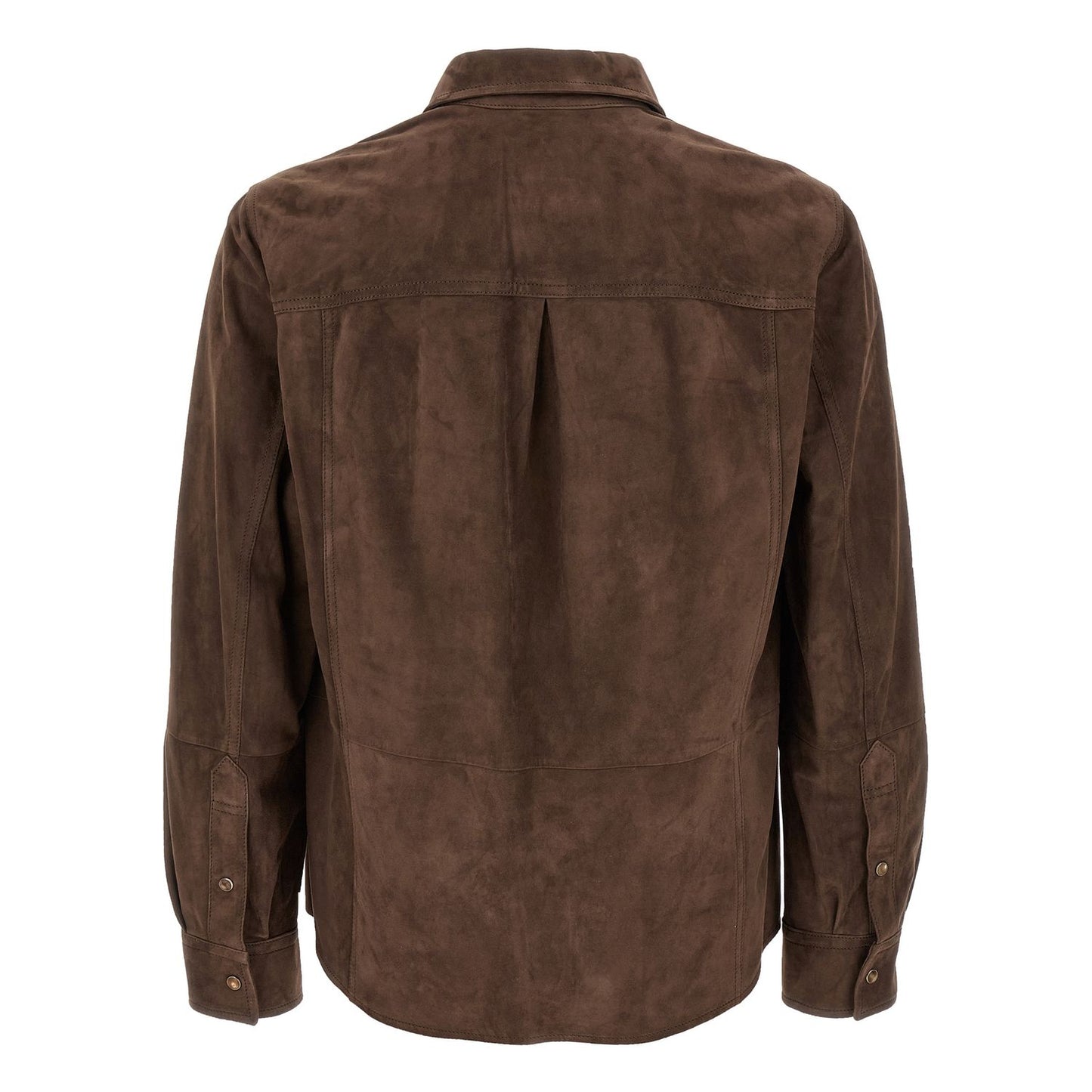 Brunello Cucinelli Brown Lamb Leather Blouse