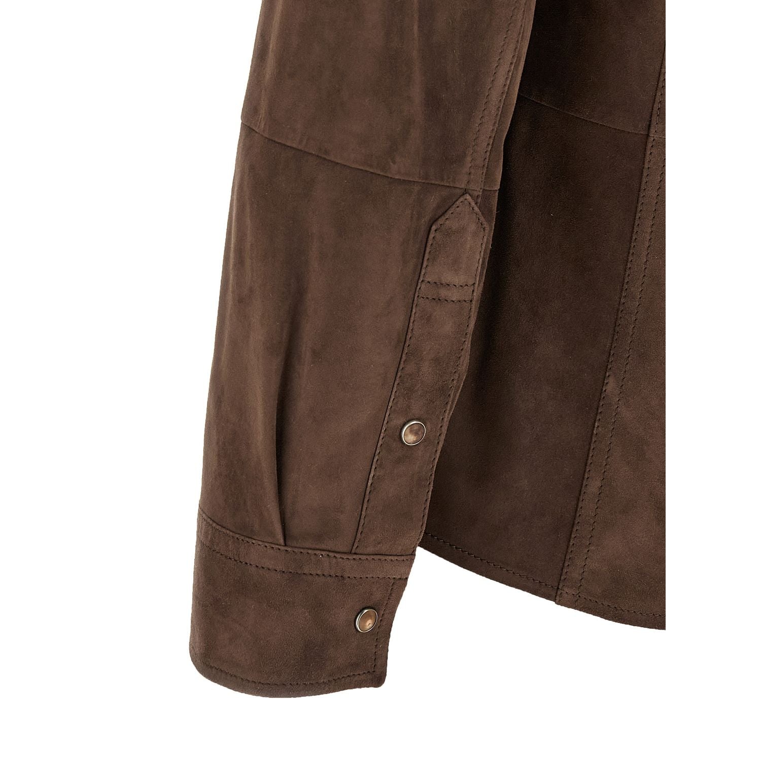Brunello Cucinelli Brown Lamb Leather Blouse