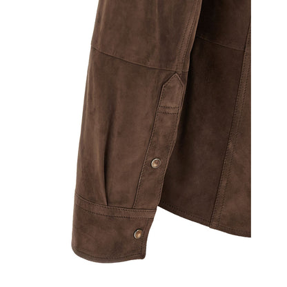 Brunello Cucinelli Brown Lamb Leather Blouse