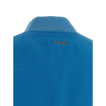 Versace Blue Silk Bomber