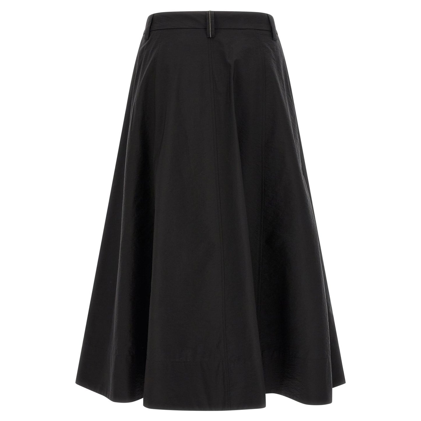 Brunello Cucinelli Black Cotton Midi Skirt