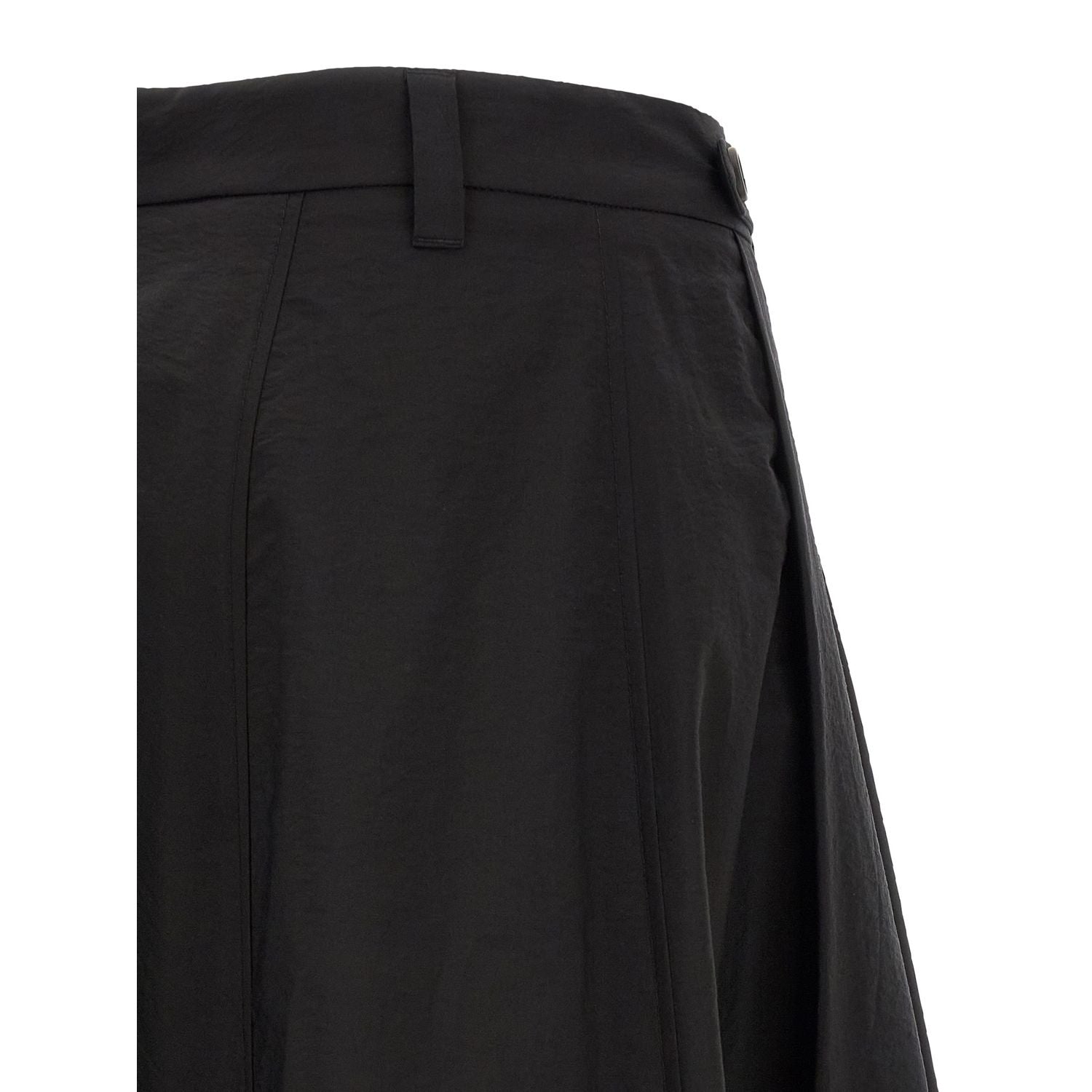 Brunello Cucinelli Black Cotton Midi Skirt