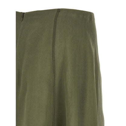 Brunello Cucinelli Bicolor Silk Midi Skirt
