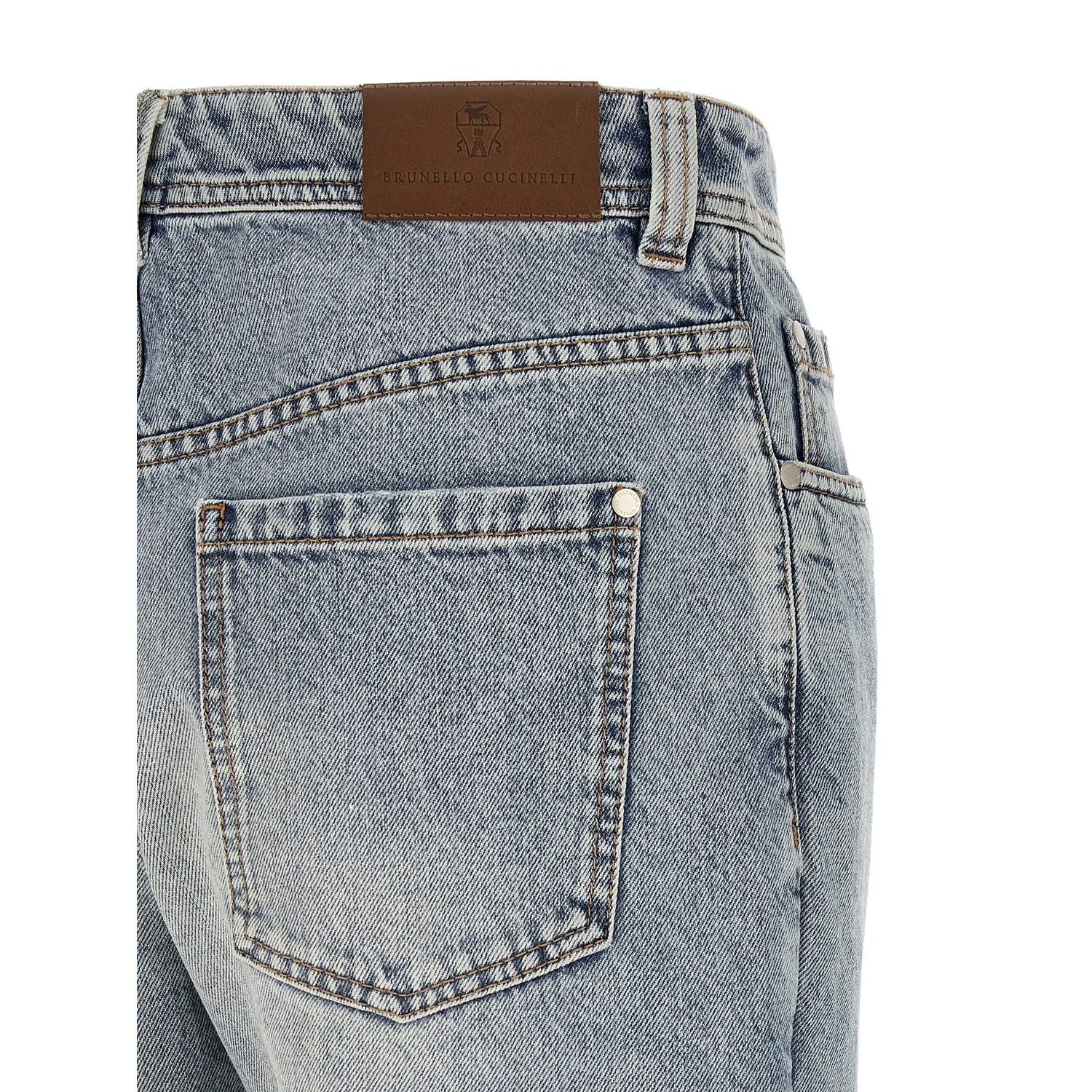 Brunello Cucinelli Blue Cotton Tapered Jeans