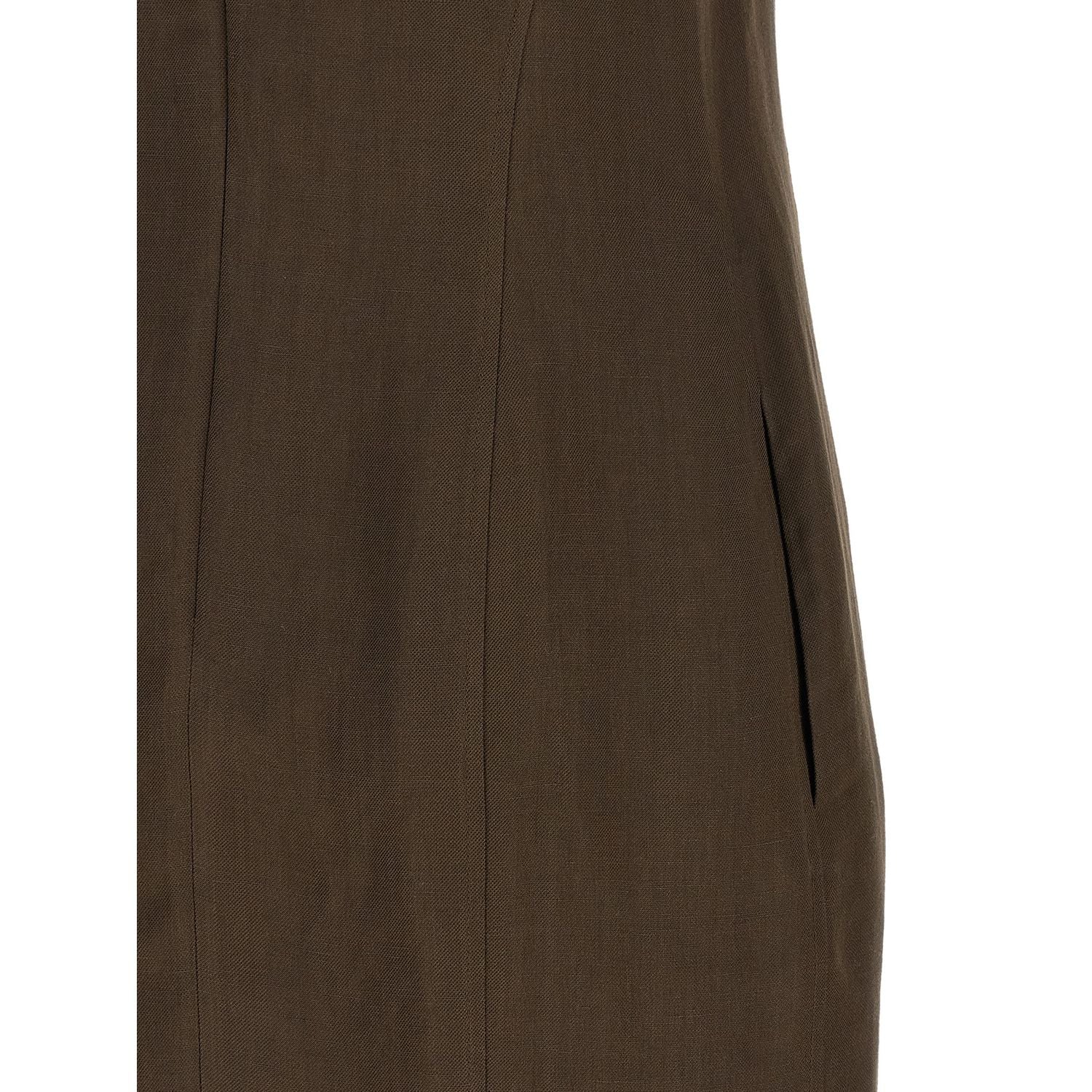 Brunello Cucinelli Brown Viscose Short Dress