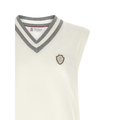 Brunello Cucinelli White Cotton Sweatshirt