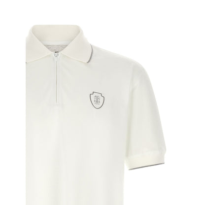 Brunello Cucinelli White Polyamide Polo Shirt