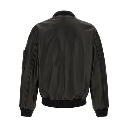 Dsquared² Black Leather Leather Jacket