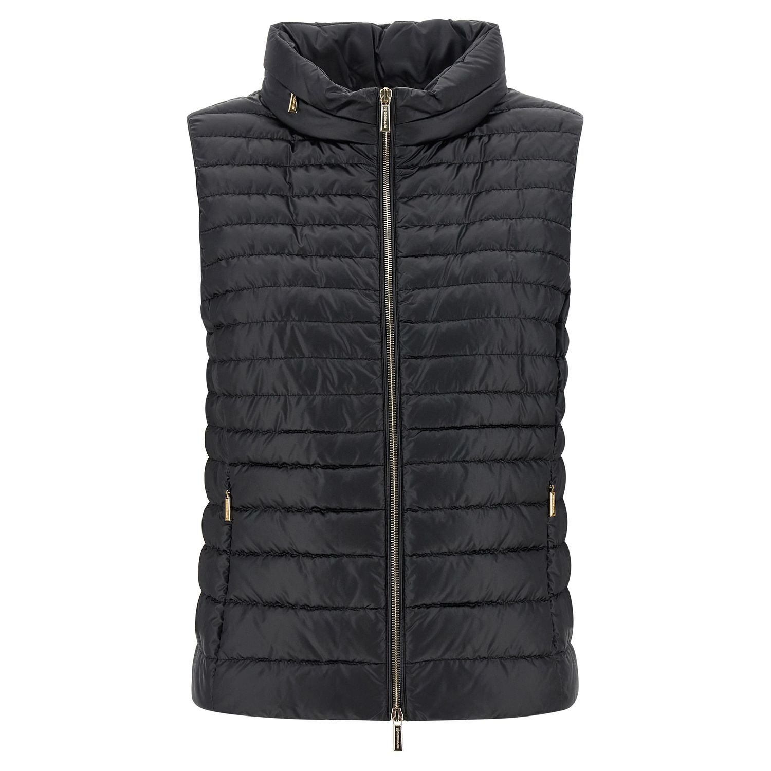 MooRER Black Polyester Sleeveless Jacket