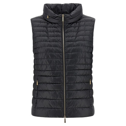 MooRER Black Polyester Sleeveless Jacket