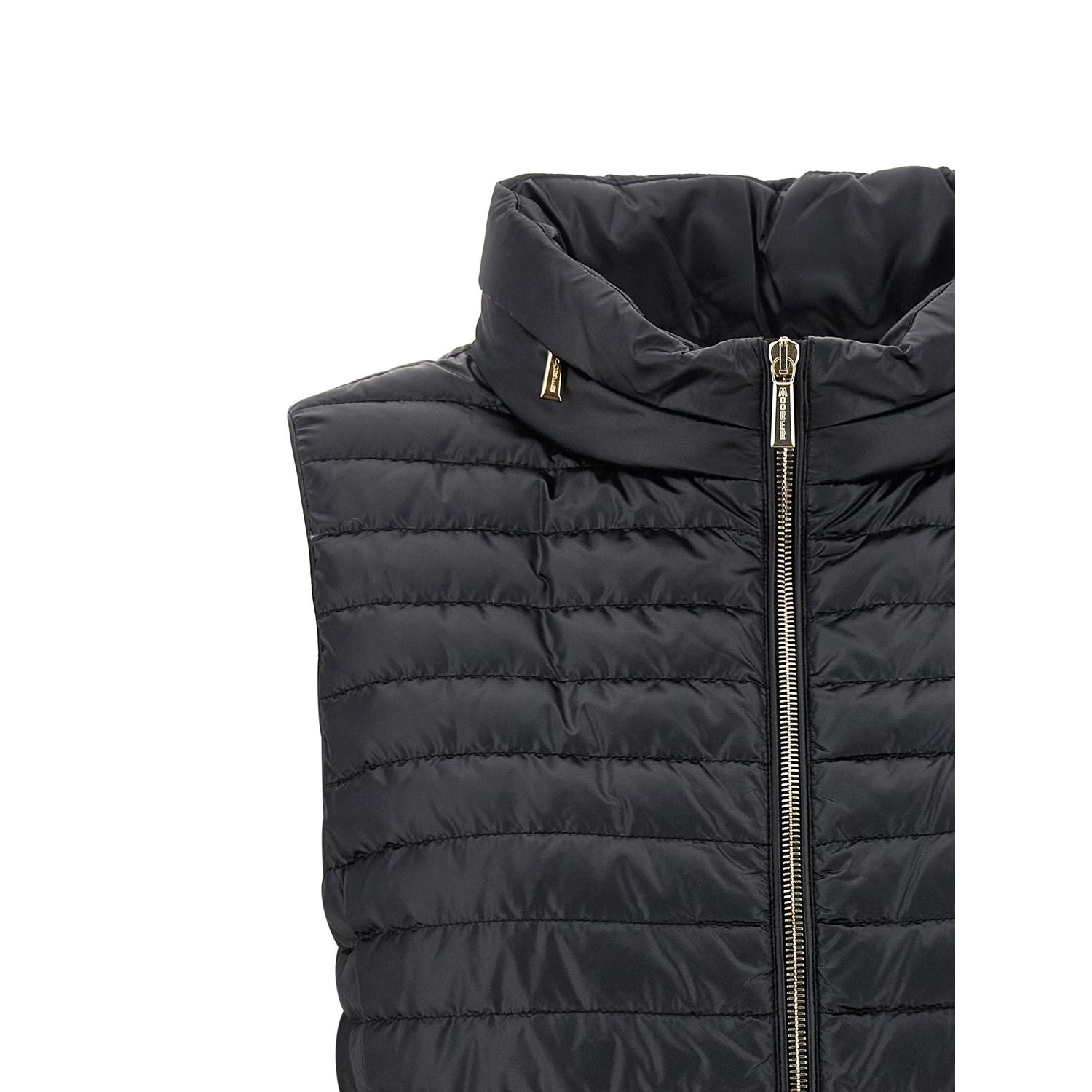 MooRER Black Polyester Sleeveless Jacket