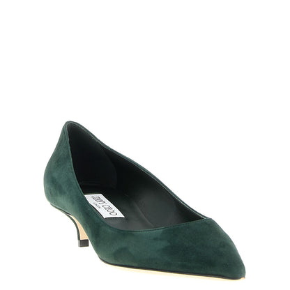 Jimmy Choo Bicolor Leather Mid Heel Pumps