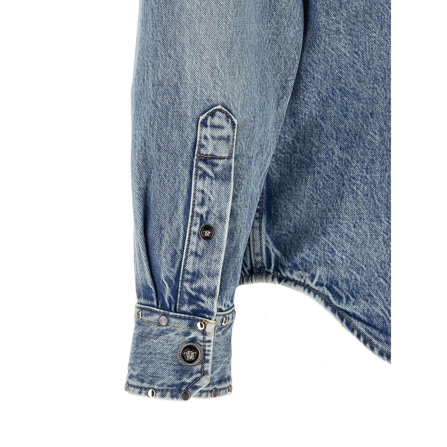 Versace Blue Cotton Blouse