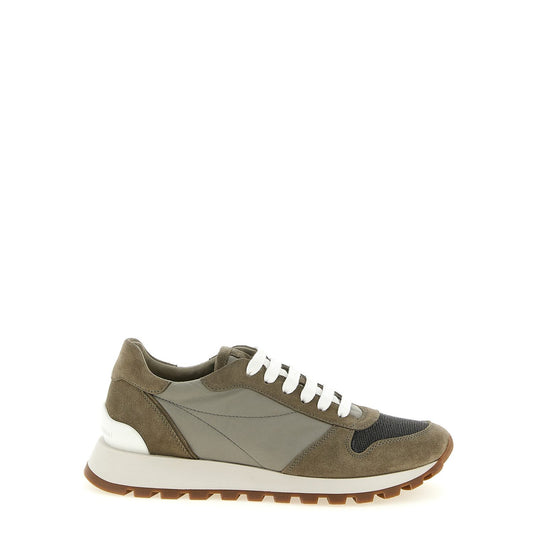Brunello Cucinelli Bicolor Polyester Athletic Sneakers