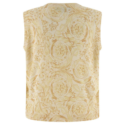 Versace Bicolor Silk Sleeveless Jacket
