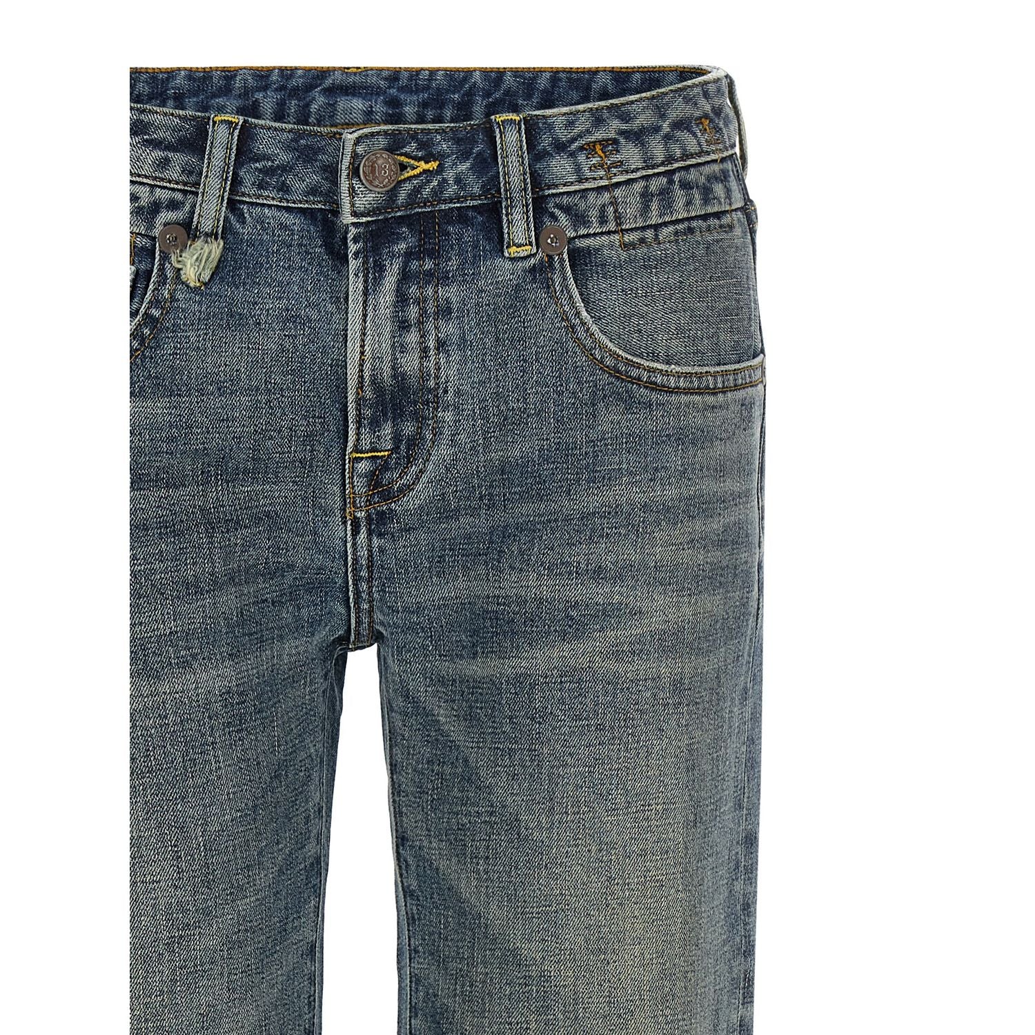 R13 Blue Cotton Flared Jeans